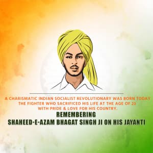 Shahid Bhagat Singh Jayanti ad post