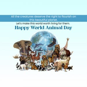 World Animal Day whatsapp status poster