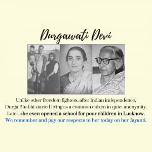 Durgawati Devi Jayanti Facebook Poster