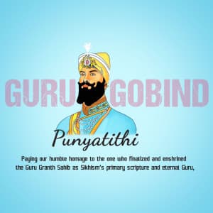 Guru Gobind Singh Punyatithi marketing poster