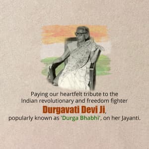 Durgawati Devi Jayanti event advertisement