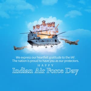 Indian Air Force Day whatsapp status poster