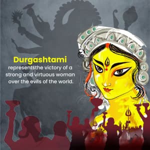 Durga Ashtami whatsapp status poster