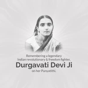 Durgawati Devi Punyatithi whatsapp status poster
