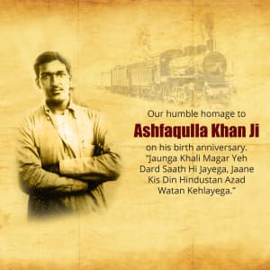 Ashfaqulla Khan Birth Anniversary event advertisement