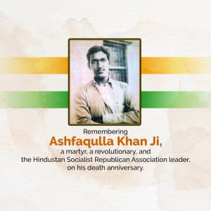 Ashfaqulla Khan Birth Anniversary graphic