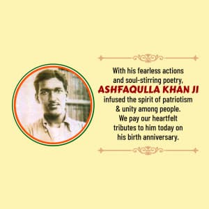 Ashfaqulla Khan Birth Anniversary image