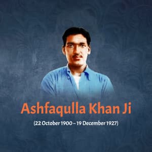 Ashfaqulla Khan Birth Anniversary flyer