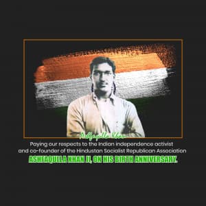 Ashfaqulla Khan Birth Anniversary poster