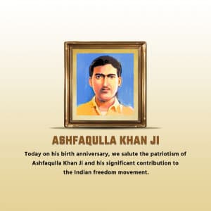 Ashfaqulla Khan Birth Anniversary event poster