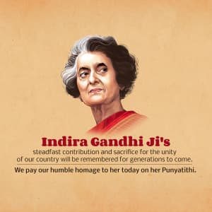 Indira Gandhi Punyatithi marketing flyer