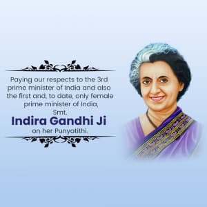 Indira Gandhi Punyatithi marketing poster