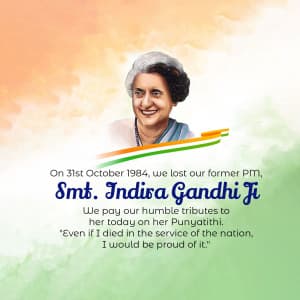 Indira Gandhi Punyatithi Facebook Poster