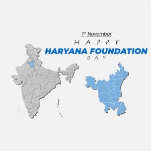 Haryana Foundation Day whatsapp status poster