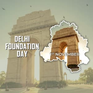 Delhi Foundation Day Facebook Poster