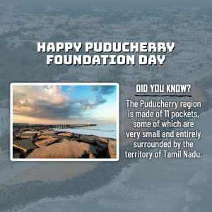 Puducherry Foundation Day Facebook Poster