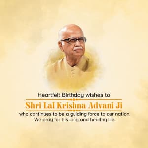Lal Krishna Advani | Birthday marketing poster