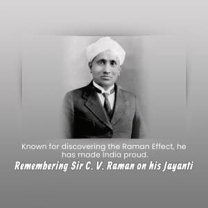 C. V. Raman Jayanti marketing flyer