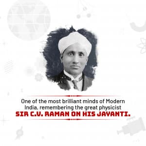 C. V. Raman Jayanti whatsapp status poster