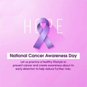 National Cancer Awareness Day Facebook Poster