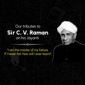 C. V. Raman Jayanti Facebook Poster