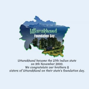 Uttarakhand Foundation Day marketing flyer