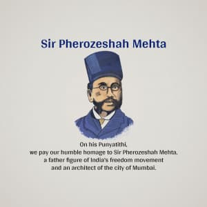 Pherozeshah Mehta Punyatithi greeting image