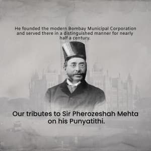 Pherozeshah Mehta Punyatithi marketing flyer