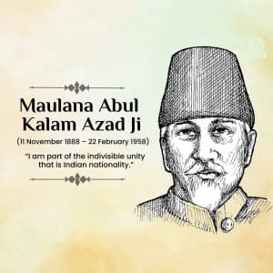 Abul Kalam Azad Birth Anniversary advertisement banner