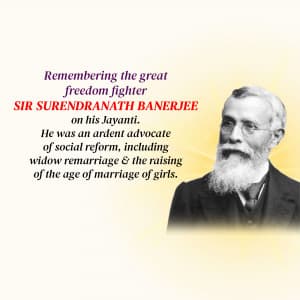 Surendranath Banerjee Jayanti greeting image