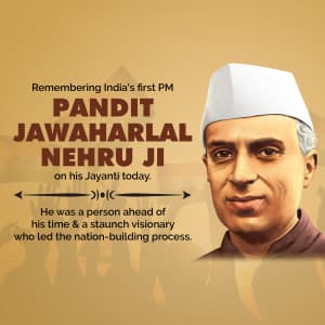 Jawaharlal Nehru Jayanti marketing poster