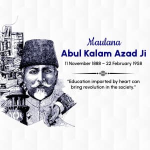 Abul Kalam Azad Birth Anniversary greeting image