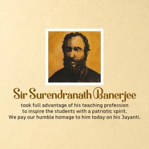 Surendranath Banerjee Jayanti marketing poster