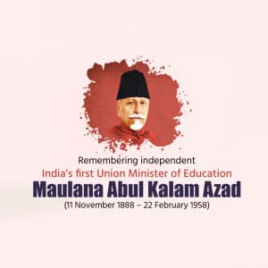 Abul Kalam Azad Birth Anniversary graphic