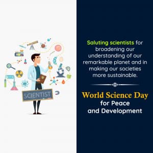 Science Day for Peace and Development whatsapp status poster