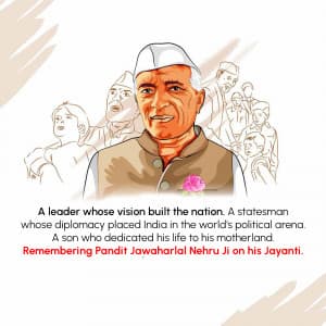 Jawaharlal Nehru Jayanti marketing flyer