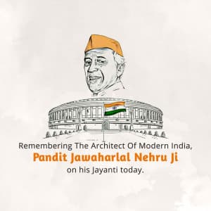 Jawaharlal Nehru Jayanti whatsapp status poster