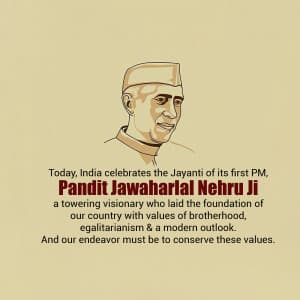 Jawaharlal Nehru Jayanti Facebook Poster