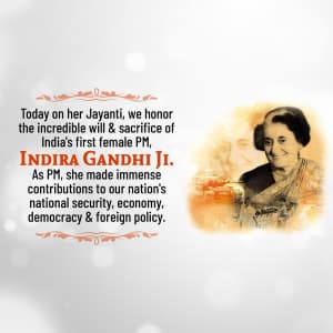 Indira Gandhi Jayanti marketing poster