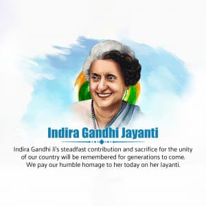 Indira Gandhi Jayanti marketing flyer