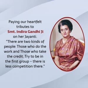 Indira Gandhi Jayanti creative image