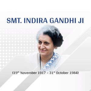 Indira Gandhi Jayanti whatsapp status poster