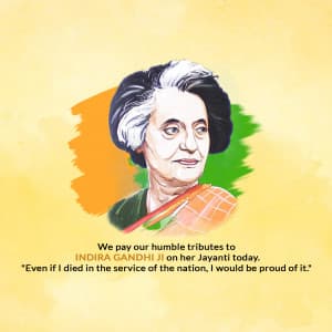 Indira Gandhi Jayanti Facebook Poster