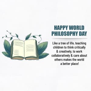 World Philosophy Day whatsapp status poster