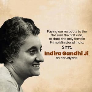 Indira Gandhi Jayanti event advertisement