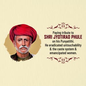 Jyotirao Phule Punyatithi marketing poster