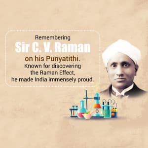 C. V. Raman Punyatithi creative image