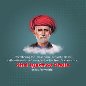 Jyotirao Phule Punyatithi marketing flyer