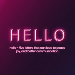 World Hello Day ad post