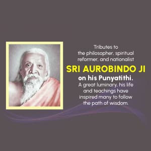 Sri Aurobindo Punyatithi marketing poster